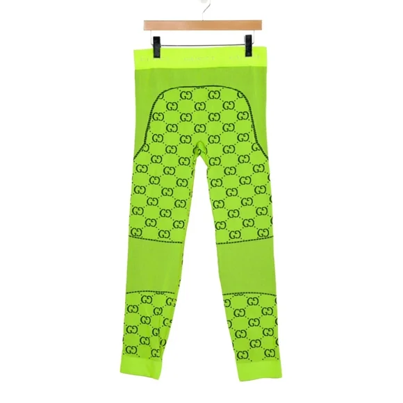 GUCCI Straight Leg Stretch Pant 2022 Collection Neon Green Dark Blue Pink Sz. M - Picture 3 of 7